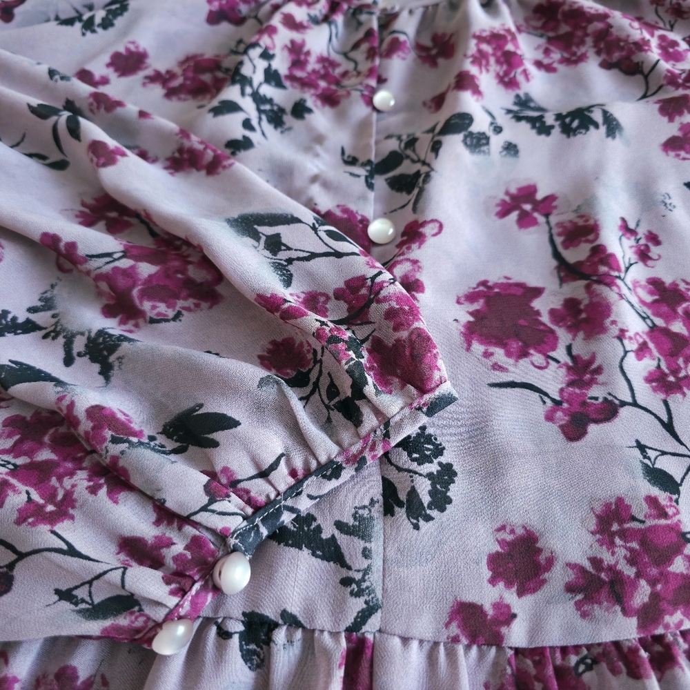 Love & Legend Pink Floral Chiffon Blouse - Picture 9 of 16